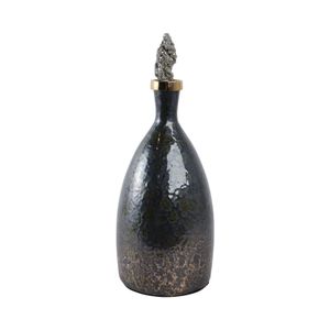 FARLEYDALE BLACK GLASS VASE 15 (IN) 4