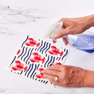 Lobster Waves blu Eco Sponge Cloths (Set of 2) 5