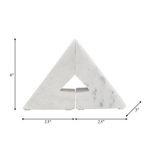 HUTTONLAKE SET OF 2 WHITE BOOKENDS 6 (IN) 8