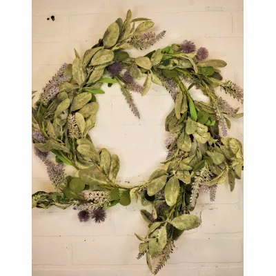 Lavendar Lambsear Wreath