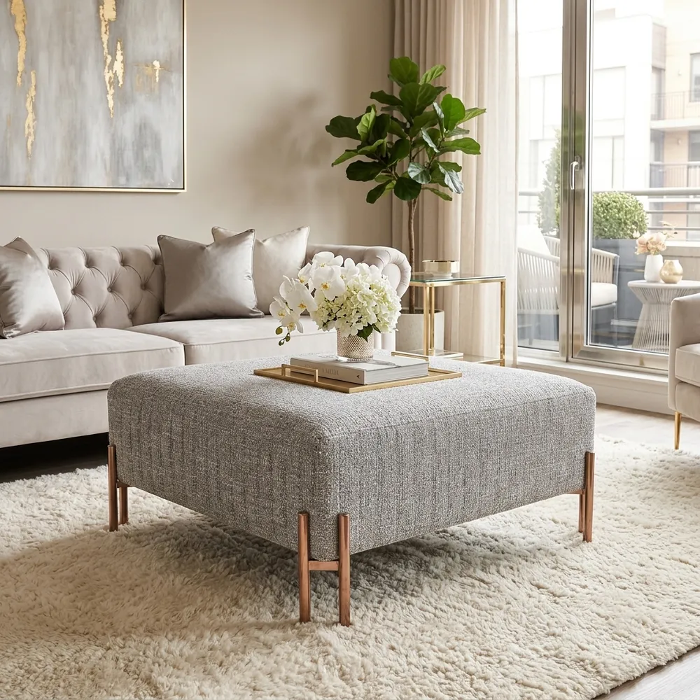 ARNETTPARK GRAY OTTOMAN 18 (IN)