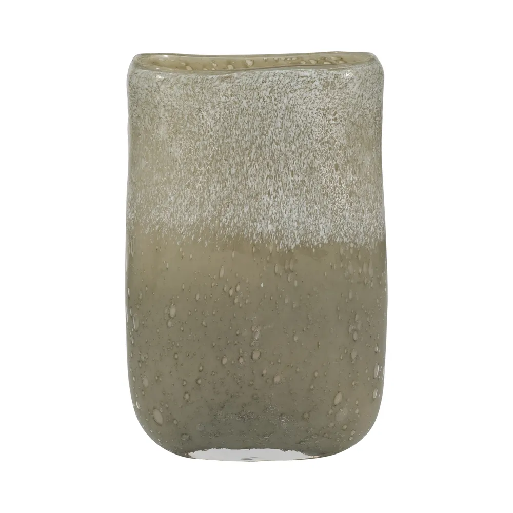 CASPERGROVE GREEN GLASS VASE 10 (IN)