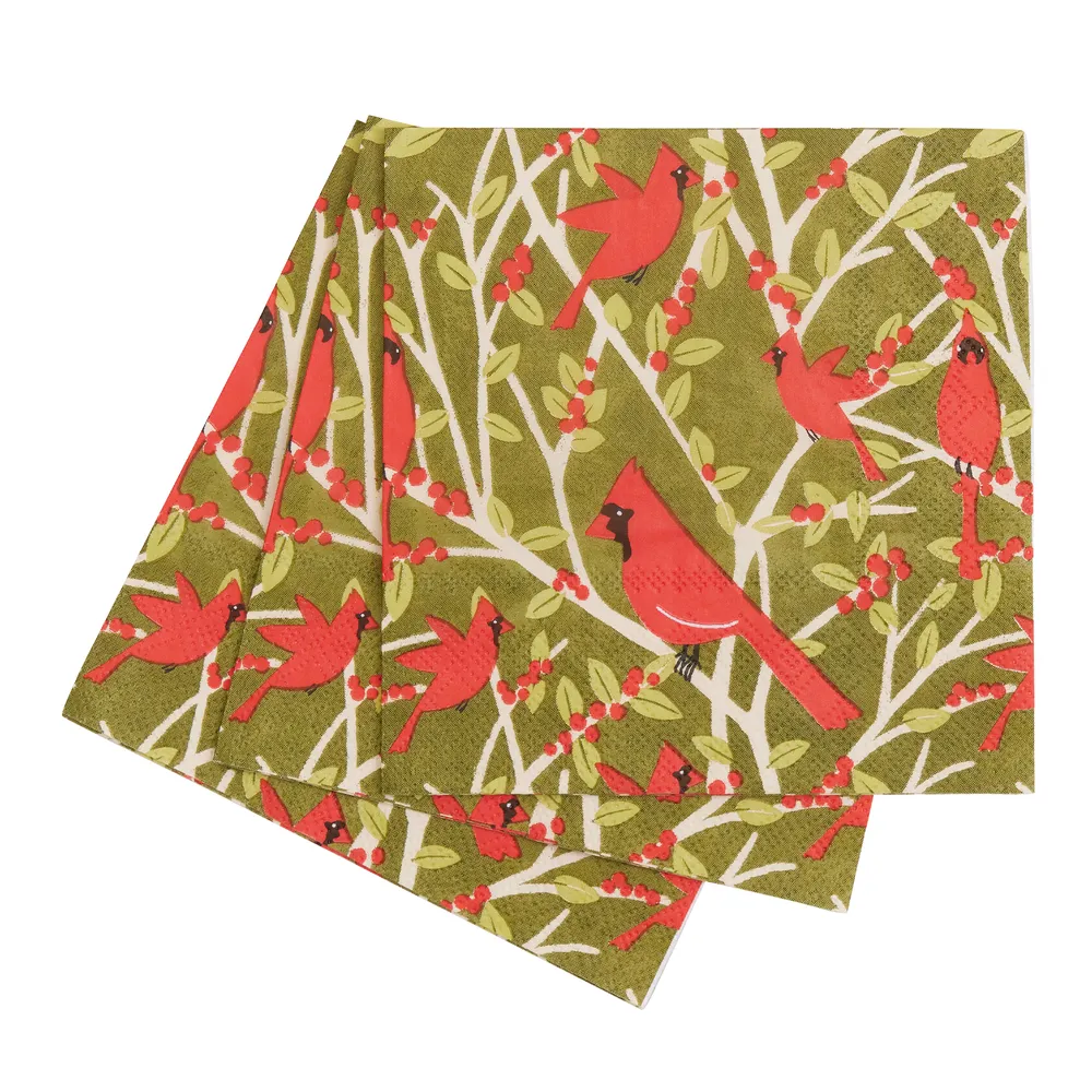 Red Cardinals Paper Cocktail Napkins (Pack of 25)
