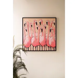 Framed Flamingo Painting 1