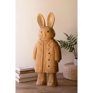 Large Standing Camphor Wood Rabbit 3