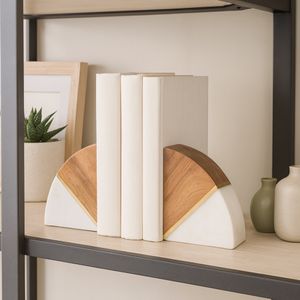 HAMPTONWICK SET OF 2 WHITE BOOKENDS 5 (IN) 10