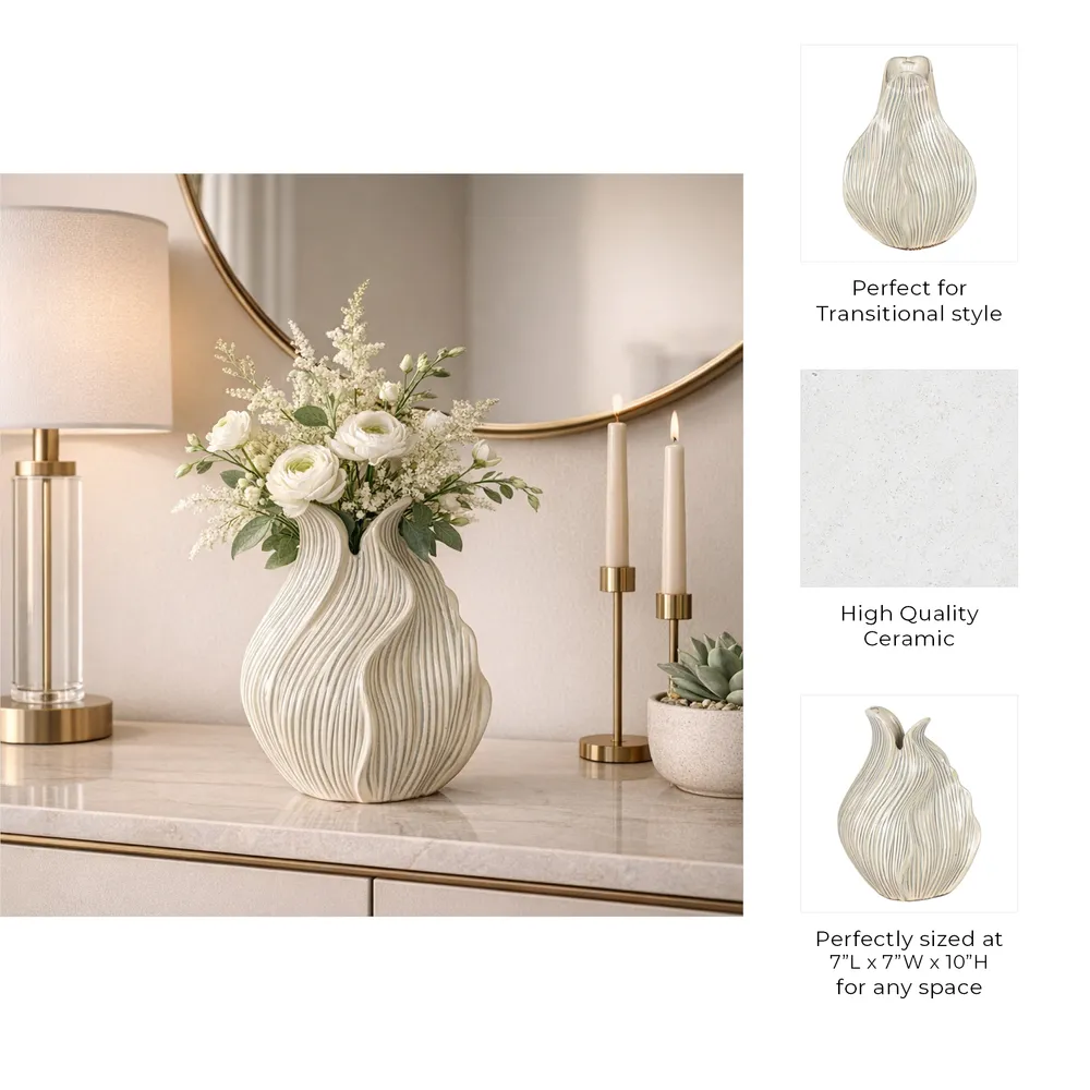 DYLANWORTH WHITE VASE 10 (IN)