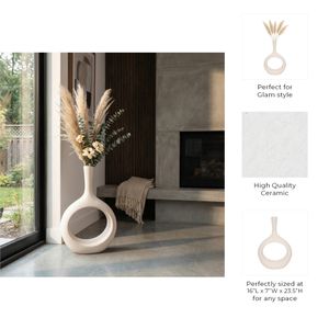 HALSEYOAK WHITE VASE 24 (IN) 10