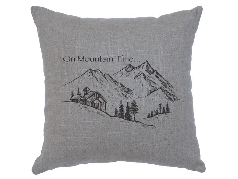 Image Pillow - Mountain Time - Linen Gray 1
