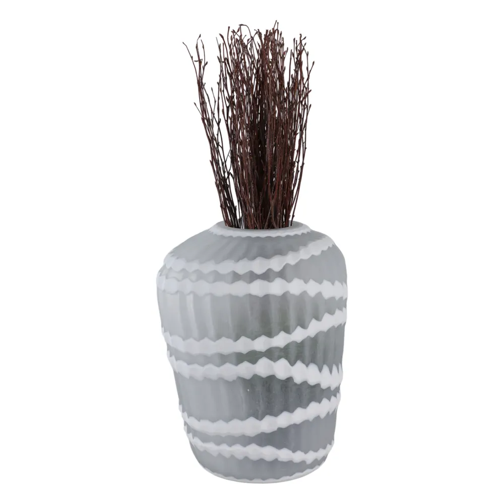 AXELBURN WHITE GLASS VASE 14 (IN)