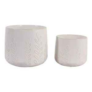 DUNRUN SET OF 2 IVORY PLANTER 7 (IN) 4