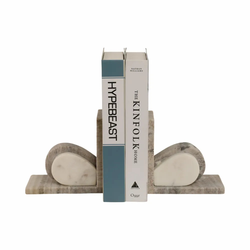 DAYTONVIEW SET OF 2 IVORY BOOKENDS 6 (IN)