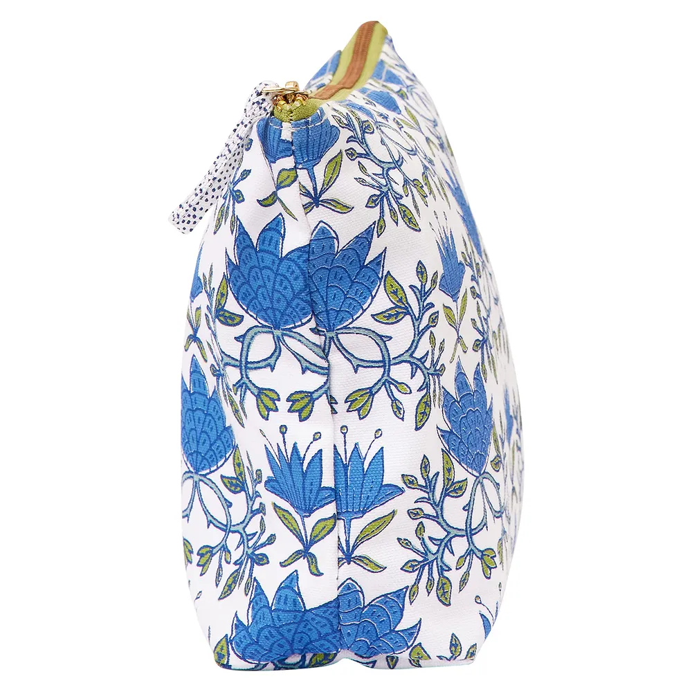 Tilly Blue Green Large Essential Canvas Pouch