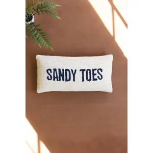 Sandy Toes Hand-Hooked Pillow 1