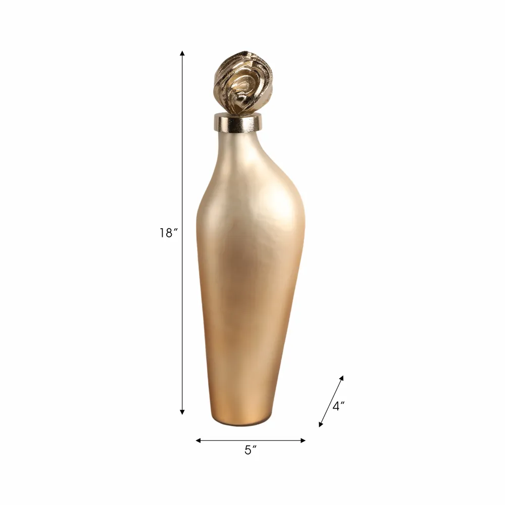 BAKERSHAW GOLD GLASS VASE 18 (IN)