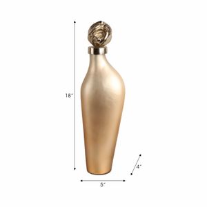 BAKERSHAW GOLD GLASS VASE 18 (IN) 10
