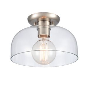 Brewer 10'' Wide 1-Light Semi Flush Mount - Brushed Nickel 3