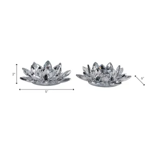 HACKETTWELL SET OF 2 SILVER CANDLE HOLDER 2 (IN) 9