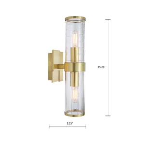 Stripe 15.25'' High 2-Light Sconce - Satin Brass 2