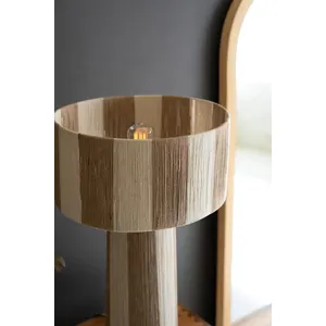 Natural and Khaki Jute Table Lamp with Shade 2