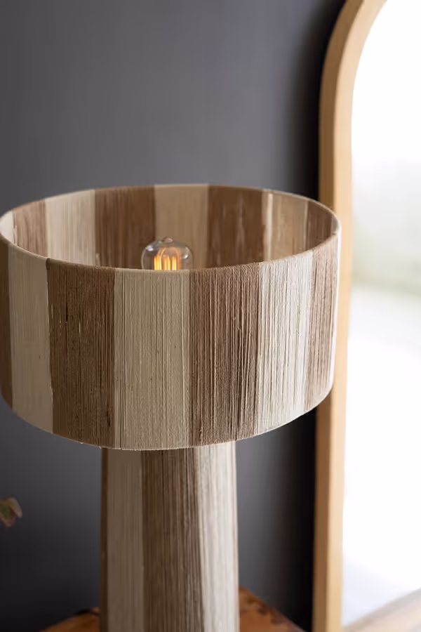 Natural and Khaki Jute Table Lamp with Shade