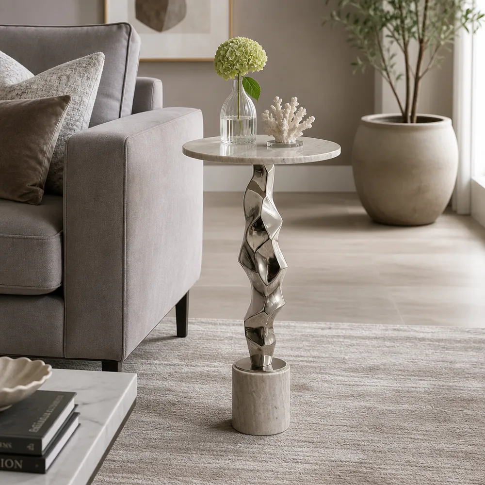 MAXWORTH SILVER TABLE 25 (IN)
