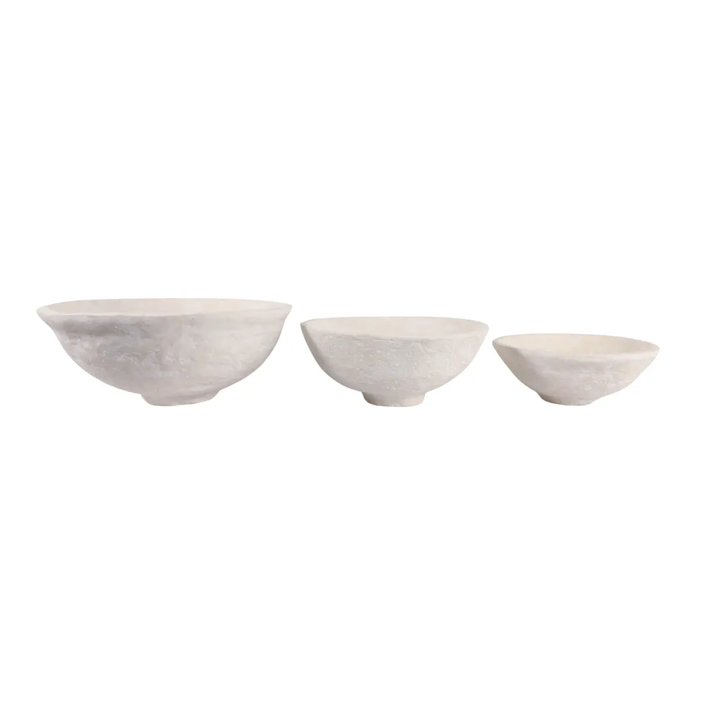 BECKLEY SET OF 3 WHITE BOWLS 10 (IN)