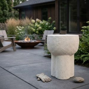 CASPERDALE WHITE GARDEN STOOL 18 (IN) 2