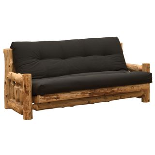 Cedar Log Futon with Mattress - Natual - Able to be fully unassembled