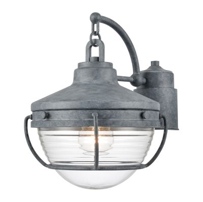 Eastport 12″ High 1-Light Outdoor Post Light - Aged Zinc