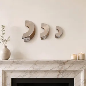 PRESTONWOOD SET OF 3 SILVER WALL SCULPTURES 13 (IN) 8