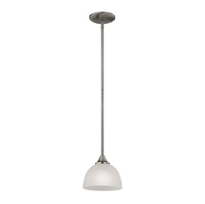 Bristol Lane 7'' Wide 1-Light Mini Pendant - Brushed Nickel with White Glass