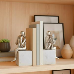 HARPERSHAW SET OF 2 SILVER BOOKENDS 8 (IN) 11