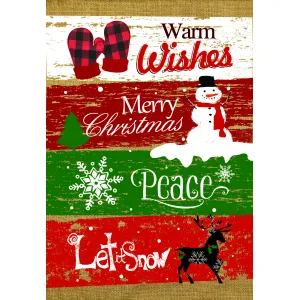 Warm Wishes Burlap Garden Flag 12in by 18in 1
