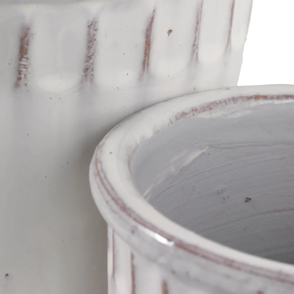 KENDALLWICK SET OF 2 WHITE PLANTER 8 (IN)
