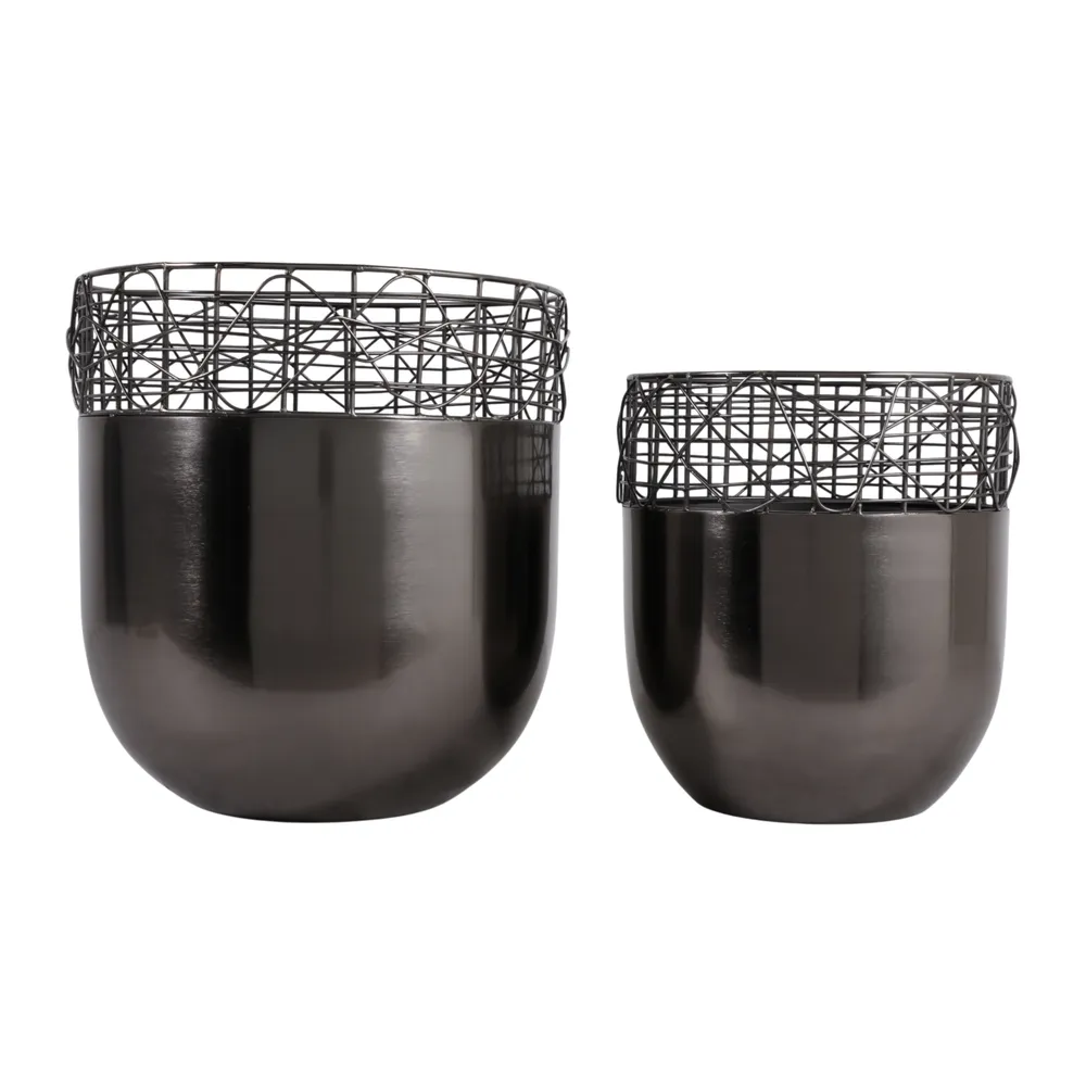 LEONAWELL SET OF 2 GRAY PLANTER 13 (IN)