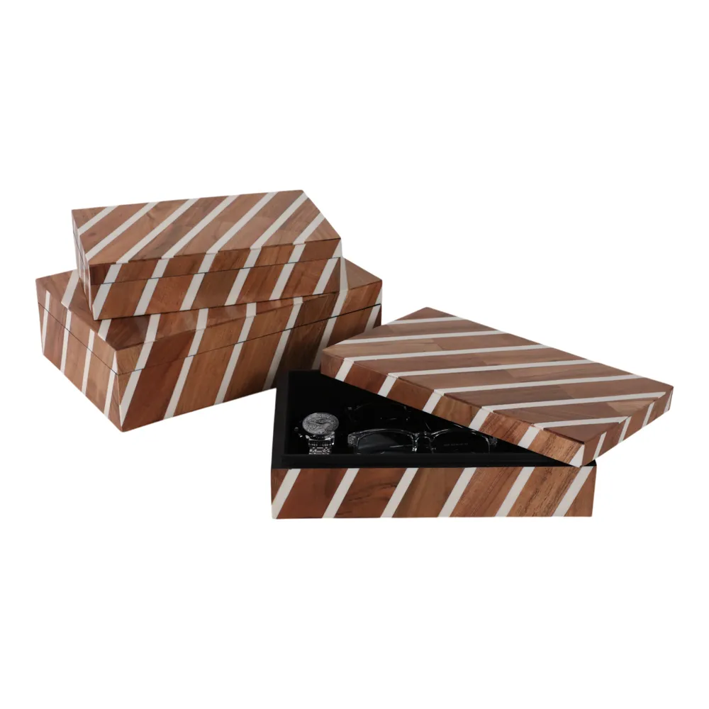 HARVEYWELL SET OF 3 BROWN BOXES 4 (IN)