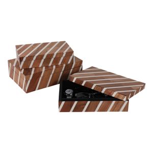 HARVEYWELL SET OF 3 BROWN BOXES 4 (IN) 3