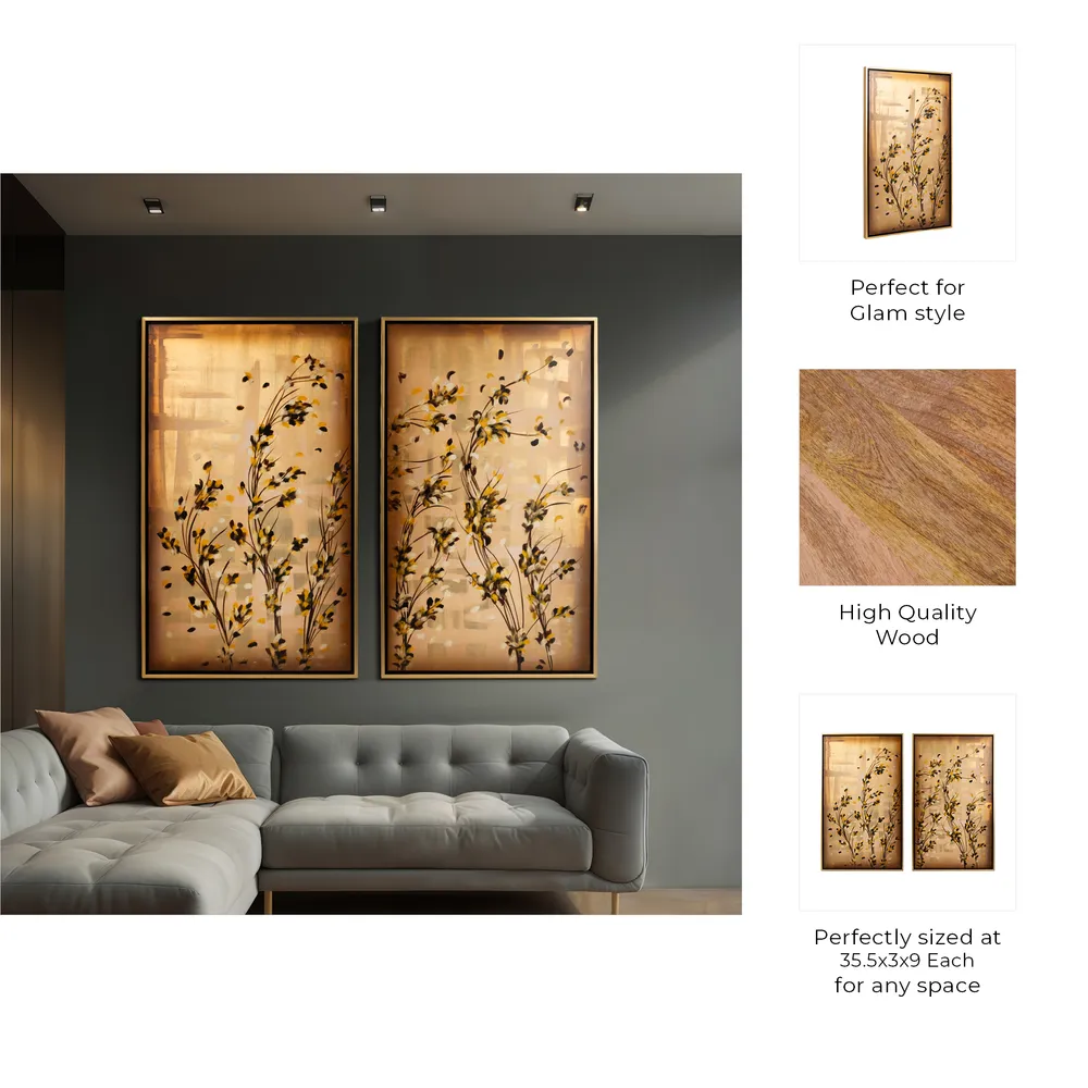 DUFFYVALE SET OF 2 GOLD ART 59 (IN)