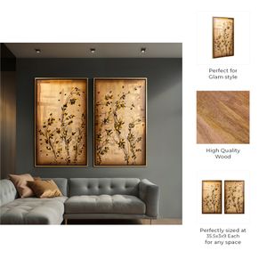 DUFFYVALE SET OF 2 GOLD ART 59 (IN) 9