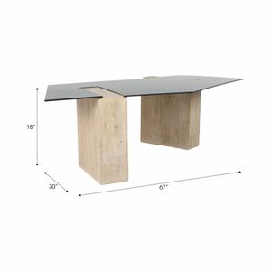 67" LAVANA TRAVERTINE COFFEE TABLE 9