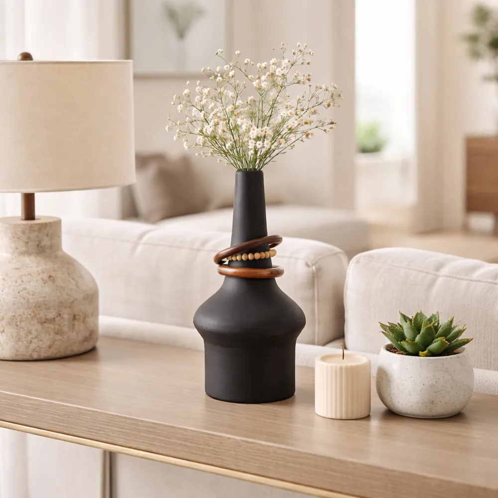 FARROWMILL BLACK VASE 18 (IN)