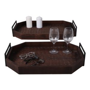 ERINOAK SET OF 2 BROWN TRAY 5 (IN) 3