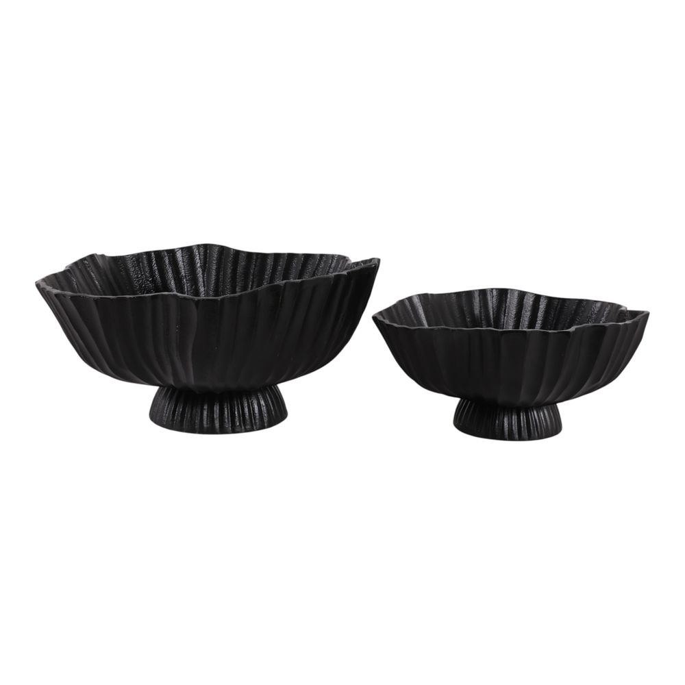 BREEVALE SET OF 2 BLACK BOWLS 7 (IN)