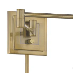 Dillon 6.75'' High 1-Light Swingarm Sconce - Antique Brass 3