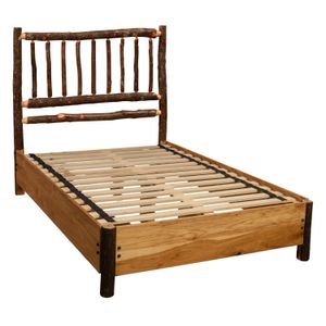Hickory Log Traditional Bed with Rail System - King - Cognac 3