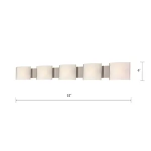 Pannelli 52'' Wide 5-Light Vanity Light - Stainless Steel 2
