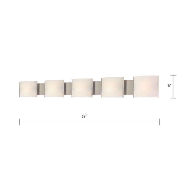 Pannelli 52'' Wide 5-Light Vanity Light - Stainless Steel