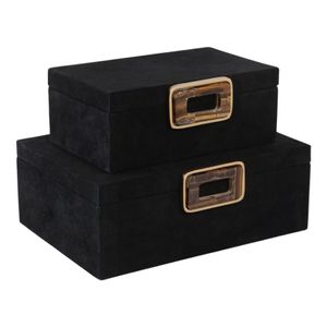 RAYMOND SET OF 2 BLACK BOXES 5 (IN) 6