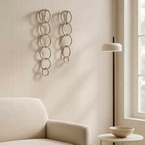 S/2 20/24" DAYTON METAL CHAIN WALL DECOR, SILVER 10